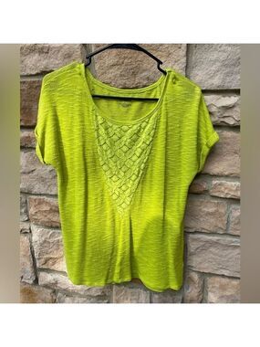 New Directions Weekend apple green sweater Cap Sleeve size L Excellent shape